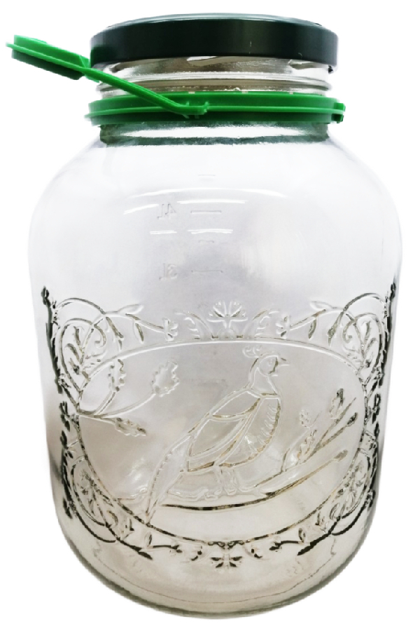 Банка 5 литров с горлом 110 мм с Фазаном и делениями