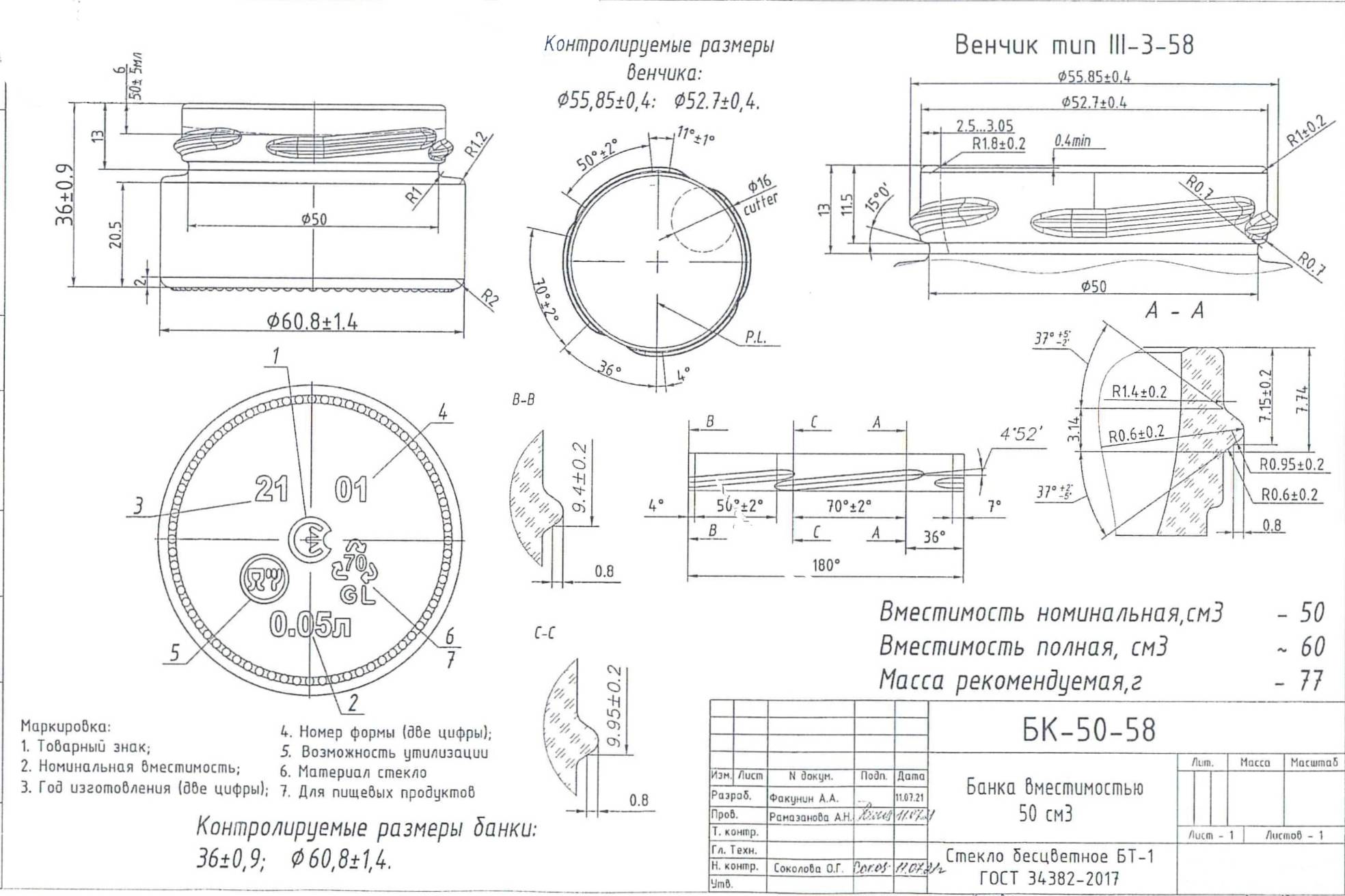 Стеклобанка БК-50-50